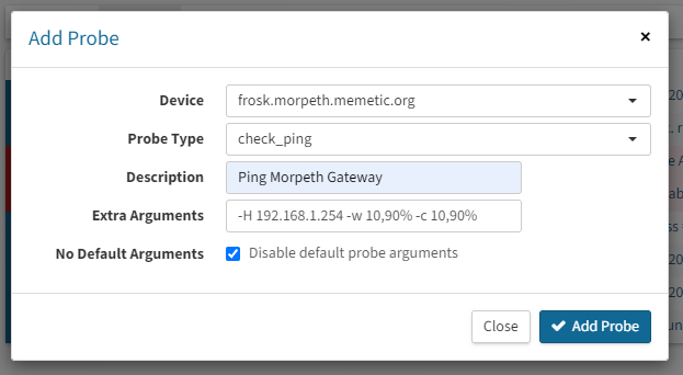 Ping-only device probe creation